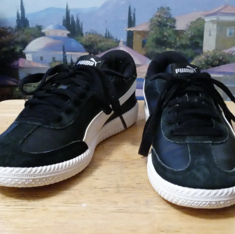 👟Puma Astro Cup Blue & White Leather Suede Old School Sneakers,Like🆕New - Picture 3 of 12